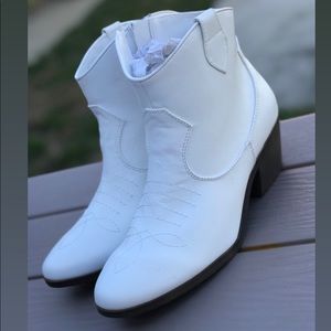 White ankle cut cowboy boots! From Belk!